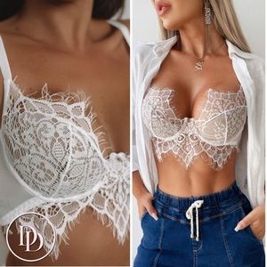 You’re my angel chantilly lace bra & Brazilian panty set